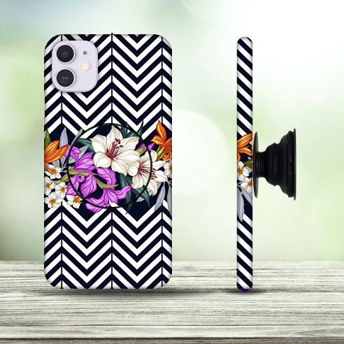 Flower Abstract Design Phone Case with Holder