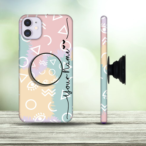 6 – Neer Art Custom Name Mobile Cover with Pop Holder