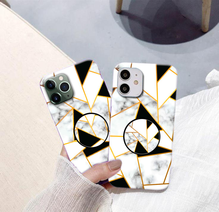 1259 – Black & White Abstarct Designer Phone Cover with Holder