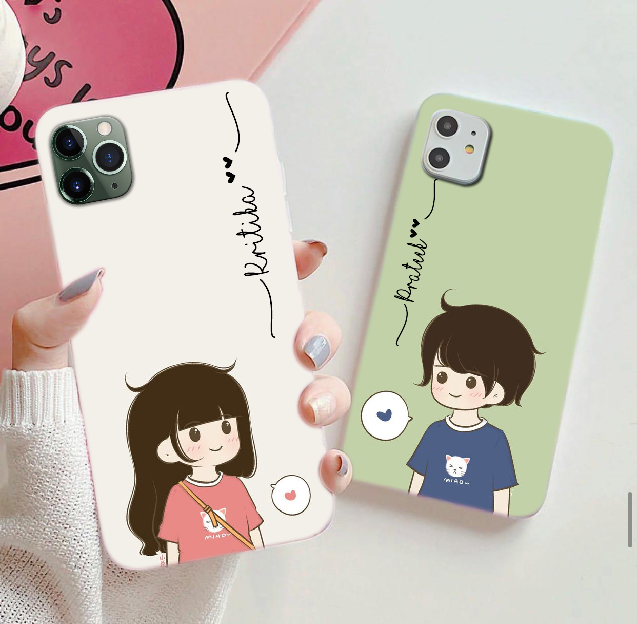 Custom Name Cute Couple Phone Cover Mobile Cover For Couples