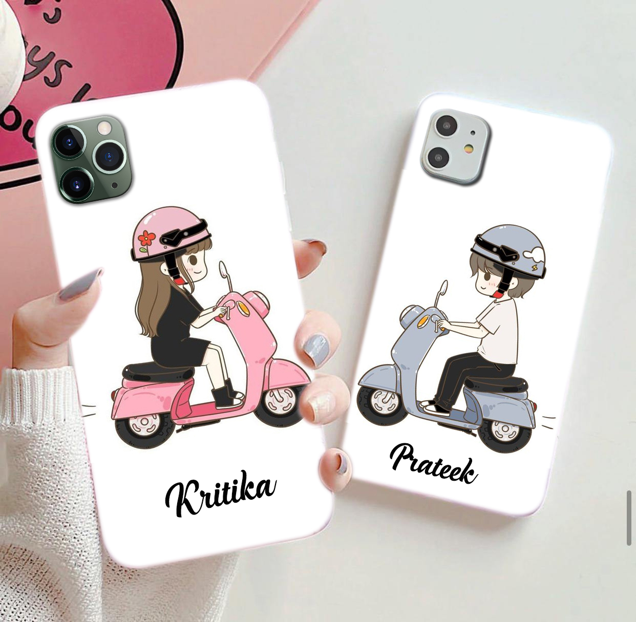 Love on Vespa Couple Phone Case Mobile Cover For Couples